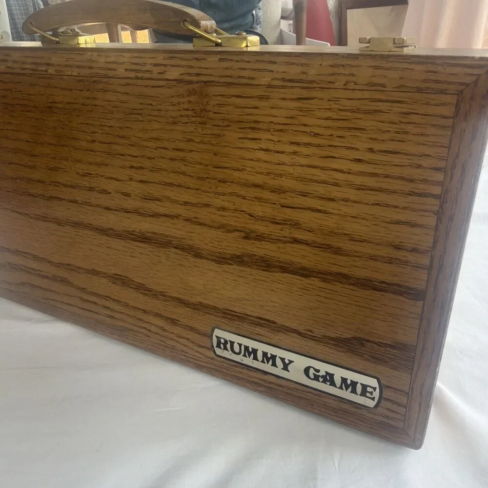 Vintage Rummikub Deluxe Wooden Carry Case Complete 106 Tiles American Way